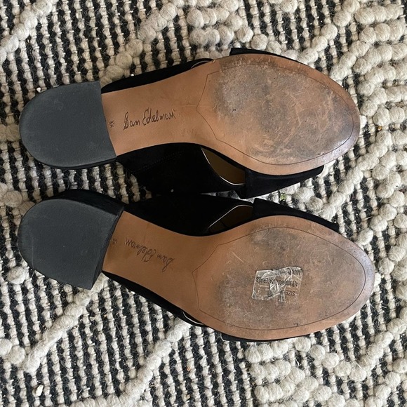 Sam Edelman Stanley Black Suede Open Toe Block Heels Size 8.5 - Picture 7 of 7